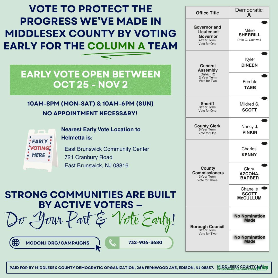 2025 Early Voting – Helmetta