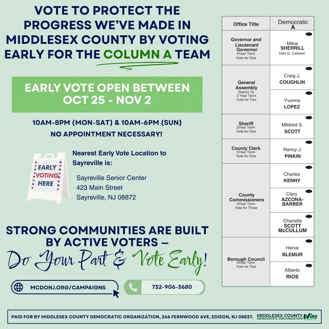 2025 Early Voting – Sayreville
